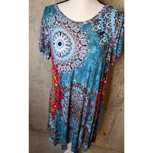 fun print tee-shirt dress with pockets